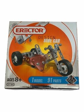 ERECTOR Set / Design Side Car / 1 Model / 91 Parts / #84 2780 / Kit Ages 8+